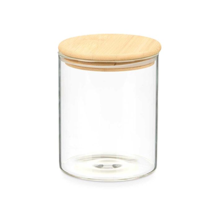 Tarro de Vidrio Borosilicato con Tapa de Bambú 800 ml Vivalto - 32x12x21 cm (12 Unidades) 1 Tarro de Vidrio Borosilicato con Tapa de Bambú 800 ml Vivalto - 32x12x21 cm (12 Unidades) 1