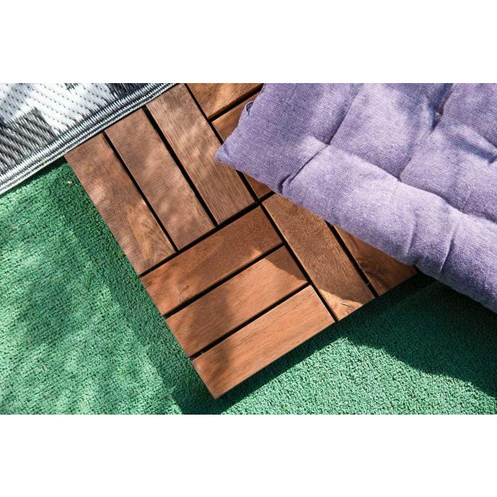 Baldosa de Madera Acacia Ibergarden 30x30 cm - Marrón (6 Unidades) 4 Baldosa de Madera Acacia Ibergarden 30x30 cm - Marrón (6 Unidades) 4