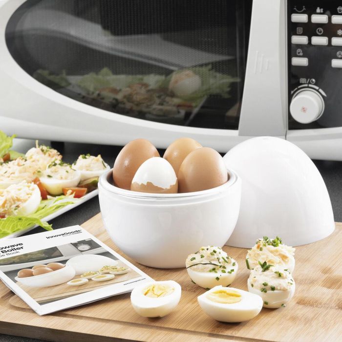 Cuecehuevos para Microondas con Recetario Boilegg InnovaGoods Cuecehuevos para Microondas con Recetario Boilegg InnovaGoods