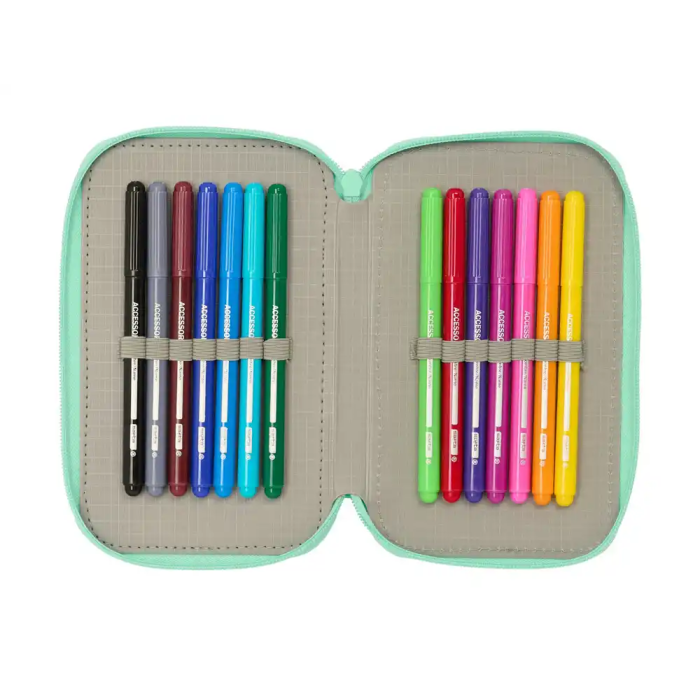 Safta Plumier Triple 37 Pcs "Cuore" 12,5x19,5x5,5 cm 5