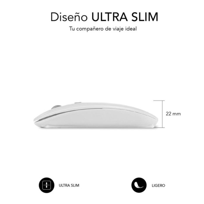 SUBBLIM Raton Dual Flat Mouse White Rechargeable 1