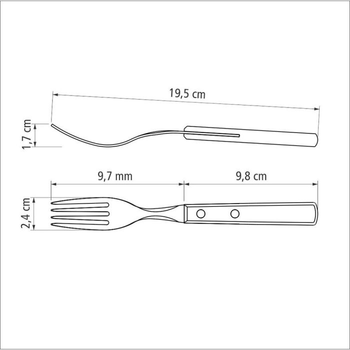 Cubertería Tramontina Polywood Acero Inoxidable 24 Piezas 6