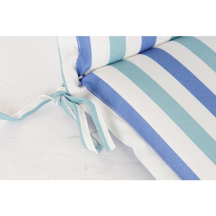 DKD Home Decor Cojín Silla Boho Exterior Poliéster Resistente UV. Colores: Azul Marino, Azul Celeste, Blanco. Medidas: 115 x 42 x 4 cm 3
