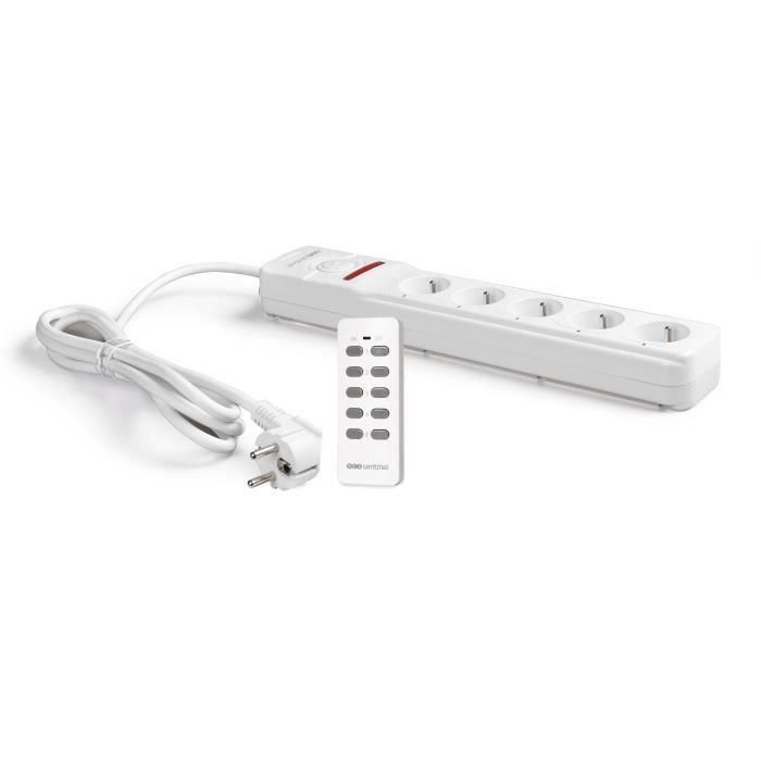 Scs Sentinel Extensión de Regleta de Enchufes con Control Remoto Inalámbrico, 5 Tomas Individuales, Ahorro Energía, 2300W, 30m Scs Sentinel Extensión de Regleta de Enchufes con Control Remoto Inalámbrico, 5 Tomas Individuales, Ahorro Energía, 2300W, 30m