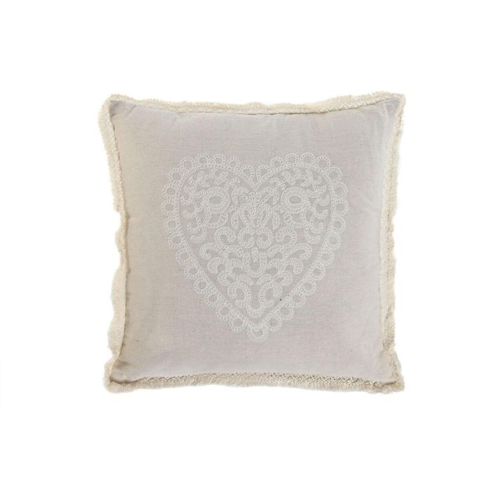 Cojin Romantico DKD Home Decor Crudo 45 x 45 cm