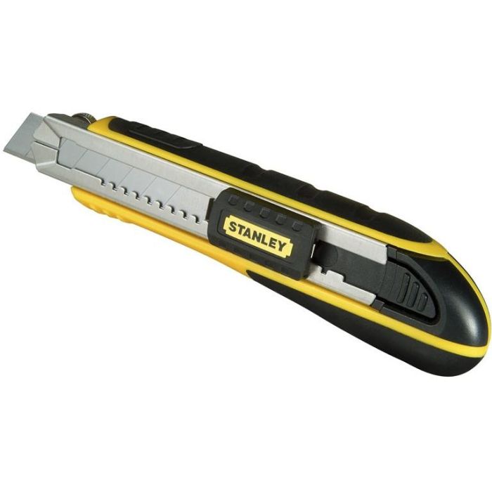 Stanley 0-10-481 Cúter Fatmax Bimaterial 18mm Automático Acero Inoxidable con 6 Cuchillas 0 Stanley 0-10-481 Cúter Fatmax Bimaterial 18mm Automático Acero Inoxidable con 6 Cuchillas 0