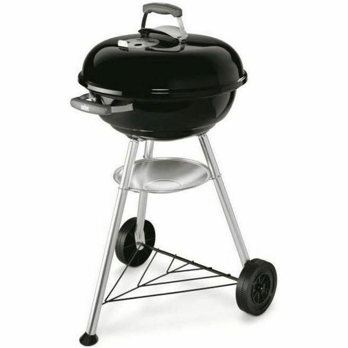 Barbacoa de carbón WEBER Compact Kettle Ø47 cm - Acero cromado - Negro