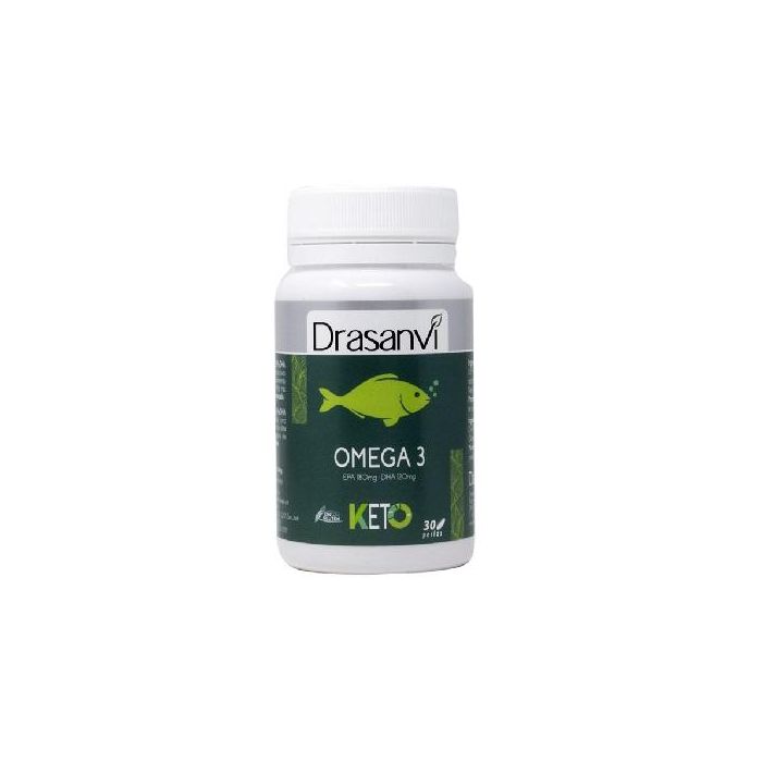 DRASANVI Omega 3 Perlas Keto con EPA, DHA y Vitamina E - 30 Perlas, sin gluten, para dieta cetogénica