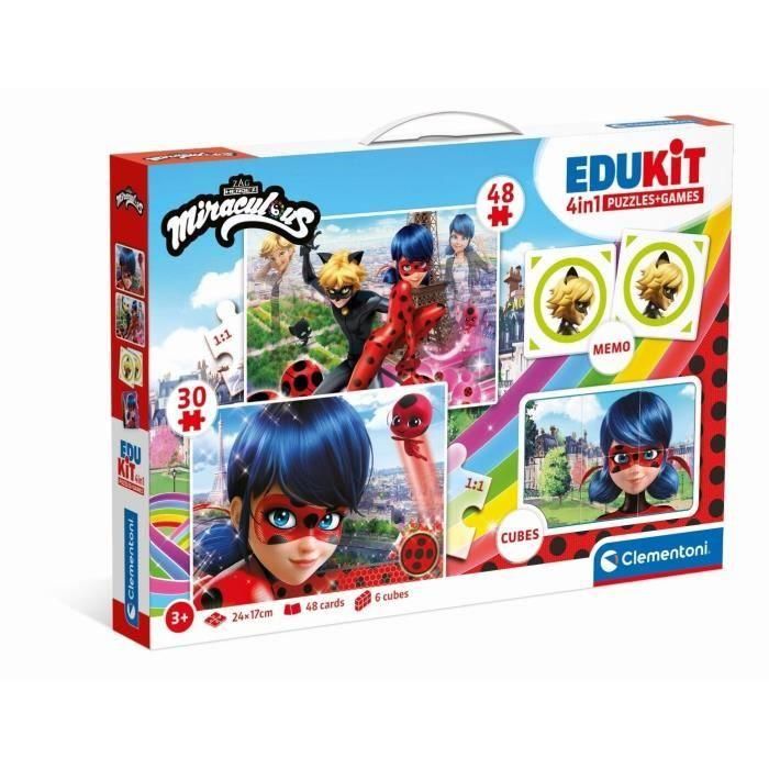 Set de 4 Puzzles Miraculous: Tales of Ladybug & Cat Noir Clementoni Edukit Set de 4 Puzzles Miraculous: Tales of Ladybug & Cat Noir Clementoni Edukit