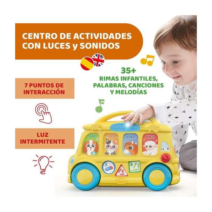 Chicco Autobús Vehículo Interactivo Bilingüe con Luces y Sonidos para Niños 27,5x25x13,5 cm 6 Chicco Autobús Vehículo Interactivo Bilingüe con Luces y Sonidos para Niños 27,5x25x13,5 cm 6