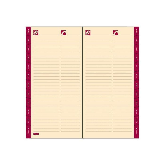 Recambio Agenda Finocam P175 Plana Pl1 118X64 Indice A-Z Crema