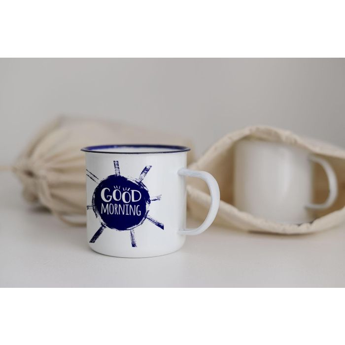 Mug esmaltada blanca con frases 350 ml - Privilege (24 Unidades) 2 Mug esmaltada blanca con frases 350 ml - Privilege (24 Unidades) 2