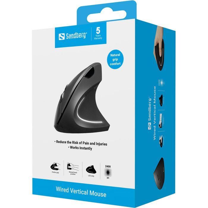 Sandberg Wired Vertical Mouse Pro Ergonómico USB para Ordenador Alivia Presión Muñeca y Dolor Articular 7 Sandberg Wired Vertical Mouse Pro Ergonómico USB para Ordenador Alivia Presión Muñeca y Dolor Articular 7