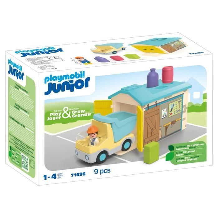 Playmobil 71686 Camión de Construcción y Garaje Junior con Clasificador de Formas para Niños Pequeños +12 meses 0 Playmobil 71686 Camión de Construcción y Garaje Junior con Clasificador de Formas para Niños Pequeños +12 meses 0