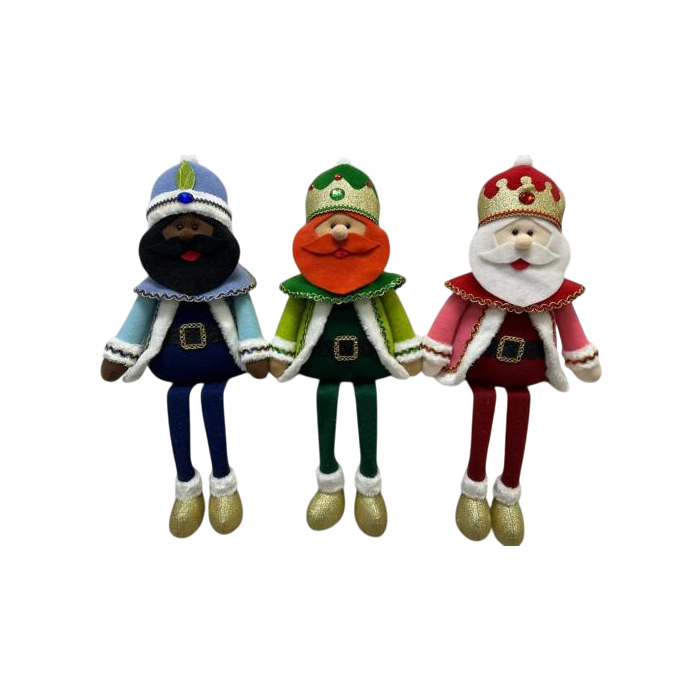 DKD Home Decor Figura Navidad Tradicional Reyes Magos Poliéster Multicolor 15x71x30 cm (6 Unidades)
