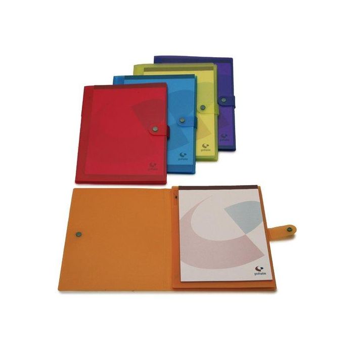 Carpeta De Congresos Grafoplas Pp Trasluc. A4 Trabilla Y Broche Amarillo 5 unidades