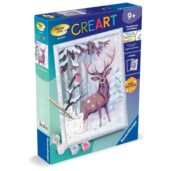 Ravensburger Kit Pintura Números CreArt Kids Ciervo Romántico 25831 18 x 24 cm 4