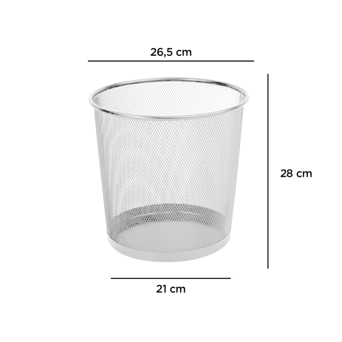 Q-connect Papelera Metálica Rejilla Plata 265x285 mm 1