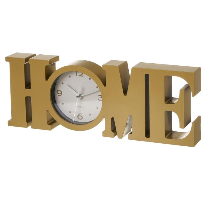 Reloj de Mesa HOME Dorado Plástico 39 x 3,5 x 15 cm