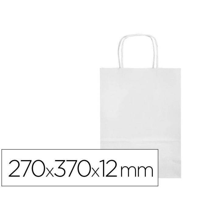 Bolsa Papel Q-Connect Celulosa Blanco M Con Asa Retorcida 270x370x12 mm 25 unidades