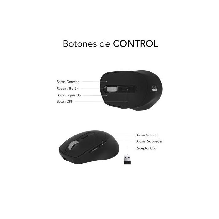 SUBBLIM COMFORT ERGO DUAL MOUSE BATTERY BLACK 5 SUBBLIM COMFORT ERGO DUAL MOUSE BATTERY BLACK 5