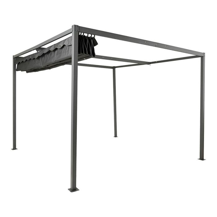 Pérgola para exterior color antracita 3 x 3 x 2,20 m de aluminio 1 Pérgola para exterior color antracita 3 x 3 x 2,20 m de aluminio 1