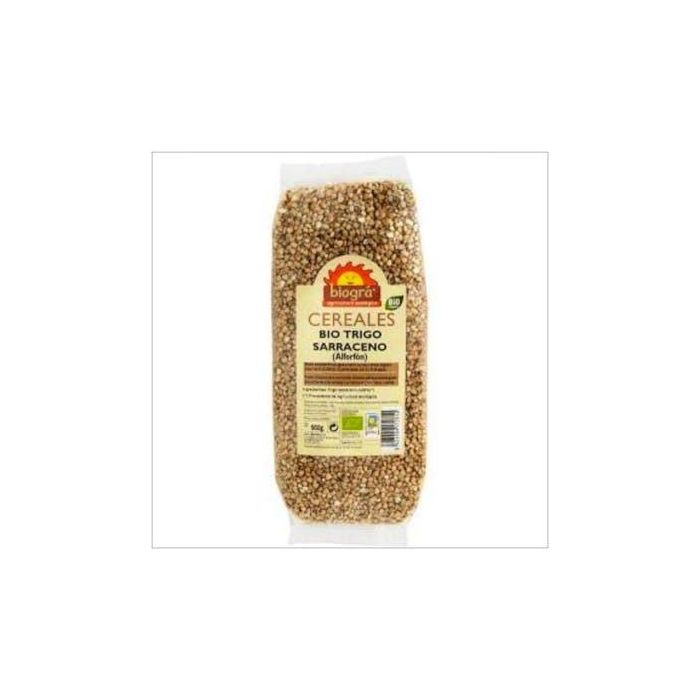 BIOGRA Trigo Sarraceno en Grano Bio 500g - Rico en Lisina, Sin Gluten, Vegano y Sin Lactosa