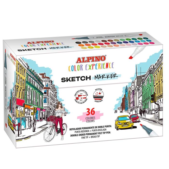 Alpino Rotuladores Sketch Marker Color Experience Doble Punta Colores Surtidos Estuche 36 Ud Alpino Rotuladores Sketch Marker Color Experience Doble Punta Colores Surtidos Estuche 36 Ud