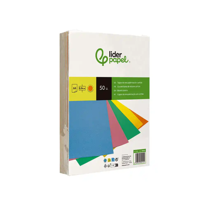 Liderpapel Tapa Encuadernación Cartón A4 0,9mm Naranja Fluor Paquete 50 Unidades 3 Liderpapel Tapa Encuadernación Cartón A4 0,9mm Naranja Fluor Paquete 50 Unidades 3