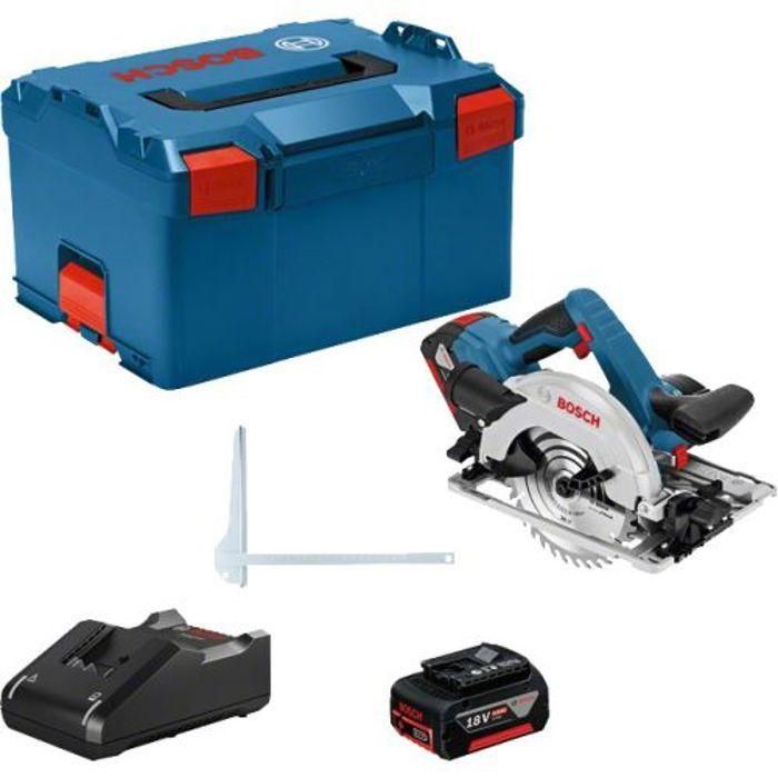 Bosch Professional GKS 18V-57 G Sierra circular inalámbrica para construcción, con 2 baterías 4.0Ah, cargador GAL 18V-40, L-Case Bosch Professional GKS 18V-57 G Sierra circular inalámbrica para construcción, con 2 baterías 4.0Ah, cargador GAL 18V-40, L-Case