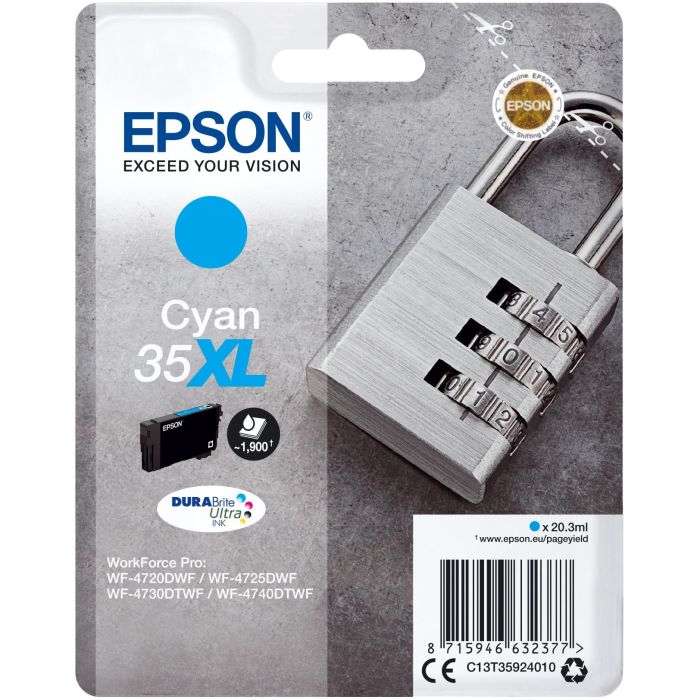 EPSON Singlepack Cyan 35XL DURABrite Ultra Ink 0 EPSON Singlepack Cyan 35XL DURABrite Ultra Ink 0