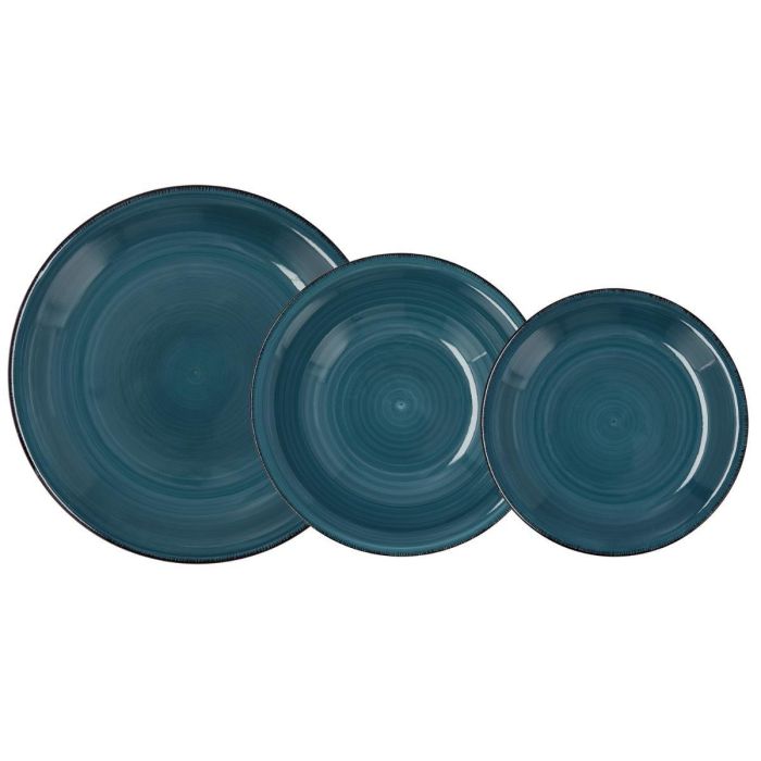 Quid Vajilla Cerámica Zafiro Vita Azul 18 Piezas para 6 Personas, Apta Lavavajillas y Microondas, Apilable, Pintada a mano 0 Quid Vajilla Cerámica Zafiro Vita Azul 18 Piezas para 6 Personas, Apta Lavavajillas y Microondas, Apilable, Pintada a mano 0