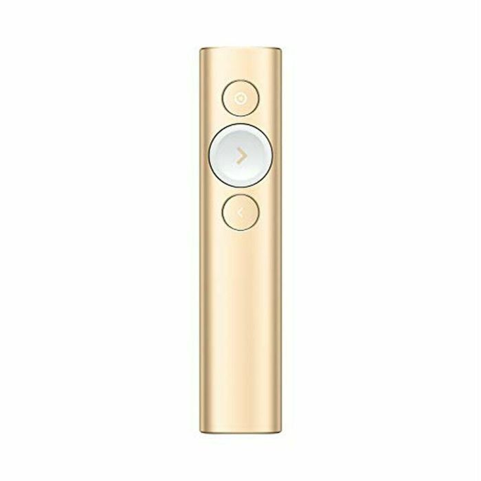 Logitech Puntero Laser Spotlight, Inalámbrico, 30 M., De Color Dorado