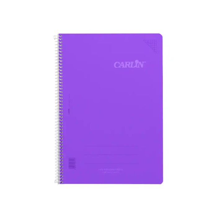 Carlin Cuaderno Espiral A4 Tapa Plástico 80 Hojas 90gr Cuadro 4mm con Margen Violeta 2 Carlin Cuaderno Espiral A4 Tapa Plástico 80 Hojas 90gr Cuadro 4mm con Margen Violeta 2
