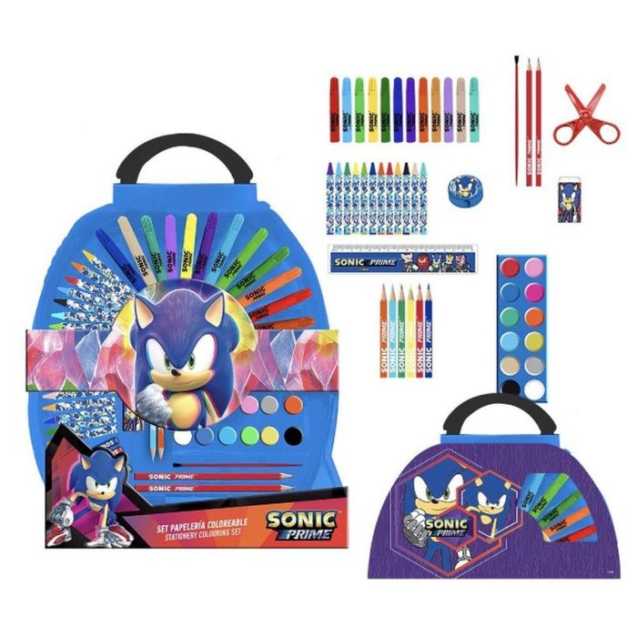 Set papelería coloreable 50 piezas sonic prime Set papelería coloreable 50 piezas sonic prime