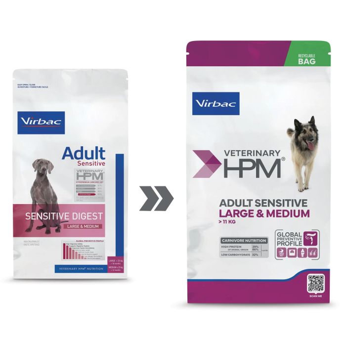 Virbac Veterinary Adult Sensitive Large & Medium Dog - Alta tolerancia digestiva, 12 kg Virbac Veterinary Adult Sensitive Large & Medium Dog - Alta tolerancia digestiva, 12 kg