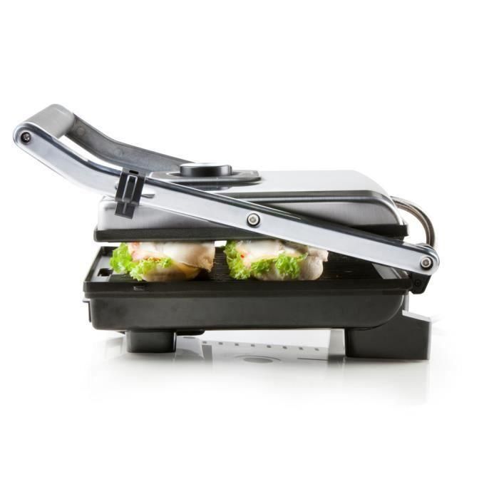DOMO - Parrilla multifuncional de acero inoxidable - Placas grandes de teflón - Cubierta flotante - Termostato ajustable 2 DOMO - Parrilla multifuncional de acero inoxidable - Placas grandes de teflón - Cubierta flotante - Termostato ajustable 2