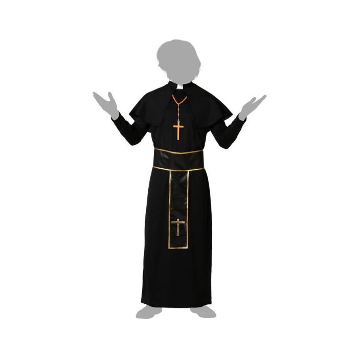 Disfraz Cura Negro Sotana Hombre Adulto XL 4 Disfraz Cura Negro Sotana Hombre Adulto XL 4