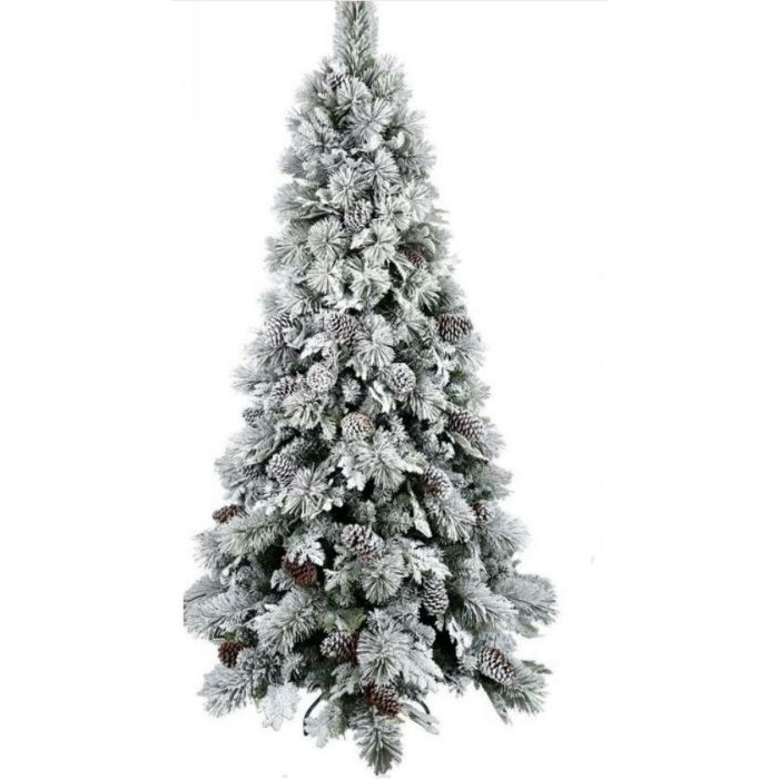DKD Home Decor Árbol de Navidad Artificial Alpina Blanco 150 cm Alto 94x94 cm Base PVC LED 380 Ramas Luz Cálida 1