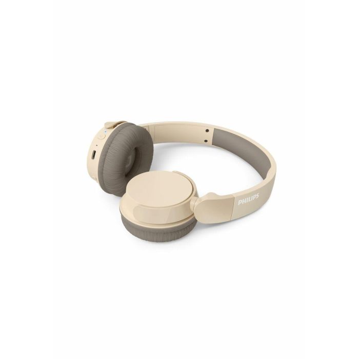 Philips TAH3209BG/00 Auriculares Inalámbricos de Diadema, Micrófono, Bluetooth 5.3, 25h Batería, Plegables, Sonido con Graves Dinámicos, Beige 3