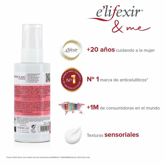 E'Lifexir DERMO Vientre Plano Intensive Aceite Quemagrasas - Tratamiento Reductor, Reafirmante y Nutritivo para Abdomen - 100 ml 1 E'Lifexir DERMO Vientre Plano Intensive Aceite Quemagrasas - Tratamiento Reductor, Reafirmante y Nutritivo para Abdomen - 100 ml 1