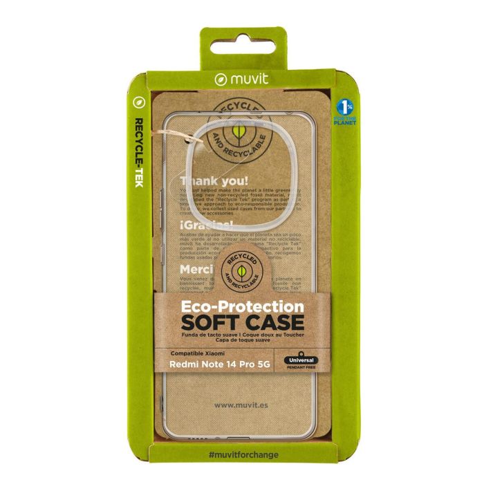 Funda para Móvil Muvit Xiaomi Redmi Note 14 Pro 5G Transparente 0 Funda para Móvil Muvit Xiaomi Redmi Note 14 Pro 5G Transparente 0