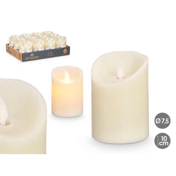 Giftdecor Vela LED Crema Pequeña 10 cm - Decoración (24 Unidades)
