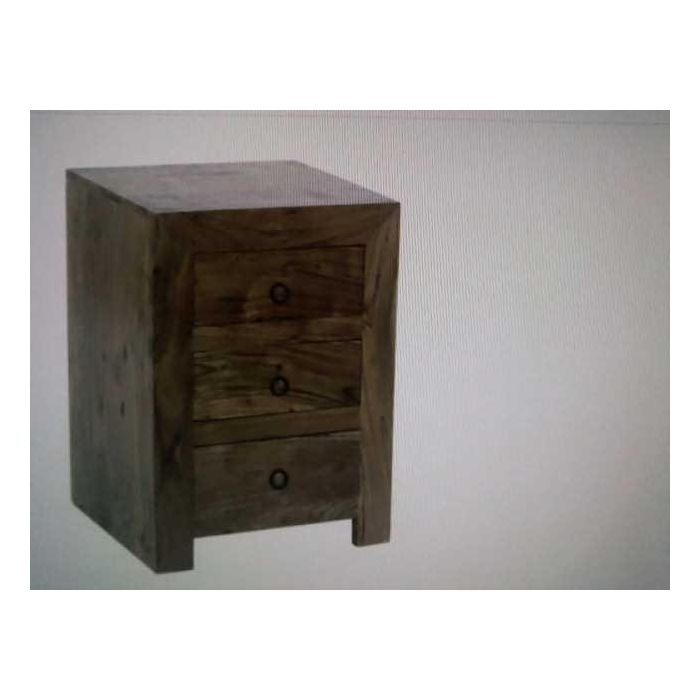 Mesita de Noche DKD Home Decor 45,5 x 40 x 60 cm Natural Dorado Acacia 1