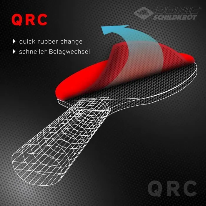 Schildkröt 758221 Raqueta de Tenis de Mesa 100% Carbono Goma Liga QRC Talla Única 3