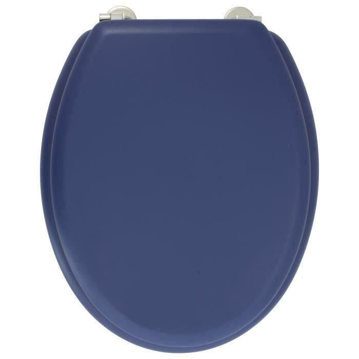GELCO DESIGN Asiento de inodoro Dolce - Bisagras de acero inoxidable - Madera moldeada - Azul marino GELCO DESIGN Asiento de inodoro Dolce - Bisagras de acero inoxidable - Madera moldeada - Azul marino