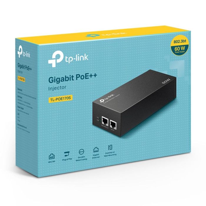 Tp-Link Inyector PoE++ TL-POE170S Hasta 60W con 2 Puertos Gigabit para Redes Ethernet 2 Tp-Link Inyector PoE++ TL-POE170S Hasta 60W con 2 Puertos Gigabit para Redes Ethernet 2