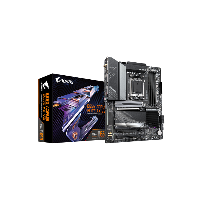 Gigabyte B650 AORUS ELITE AX V2 placa base AMD B650 Zócalo AM5 ATX Gigabyte B650 AORUS ELITE AX V2 placa base AMD B650 Zócalo AM5 ATX