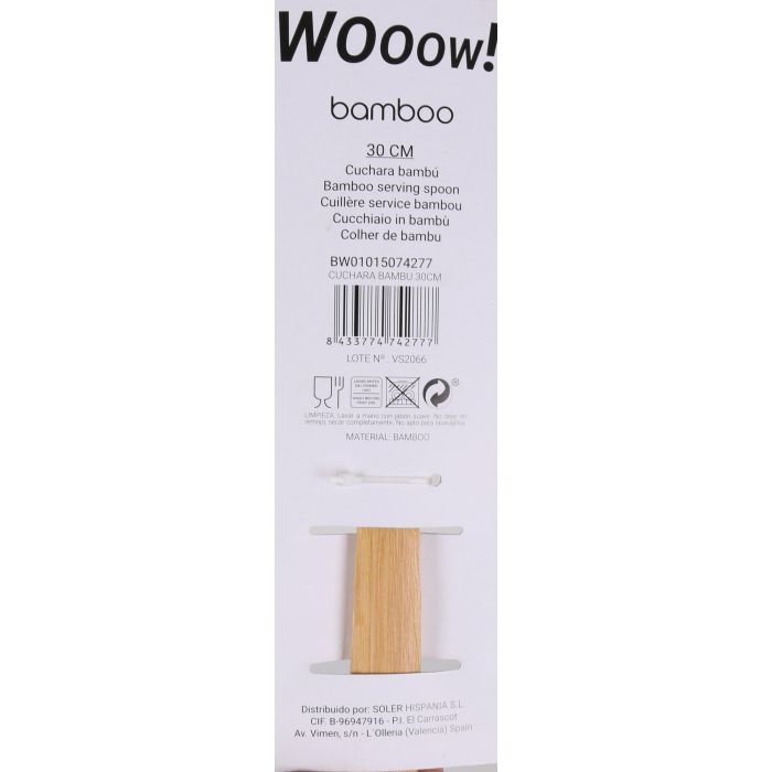 Cuchara de Bambú 30 cm - Wooow (36 Unidades) 1 Cuchara de Bambú 30 cm - Wooow (36 Unidades) 1