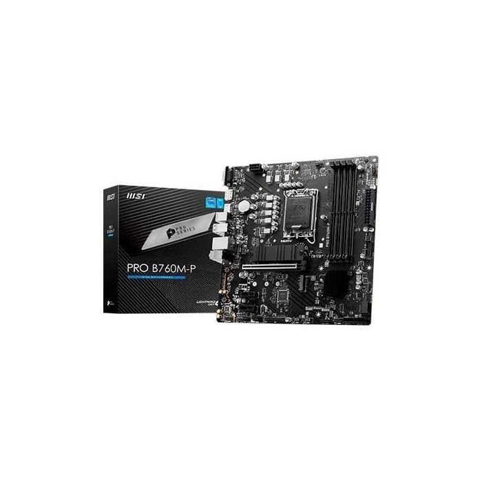 MSI Placa Base PRO B760M-P DDR5 Micro ATX LGA 1700 Intel B760 Soporte Intel Core i3/i5/i7/i9 12ª/13ª Gen 0 MSI Placa Base PRO B760M-P DDR5 Micro ATX LGA 1700 Intel B760 Soporte Intel Core i3/i5/i7/i9 12ª/13ª Gen 0